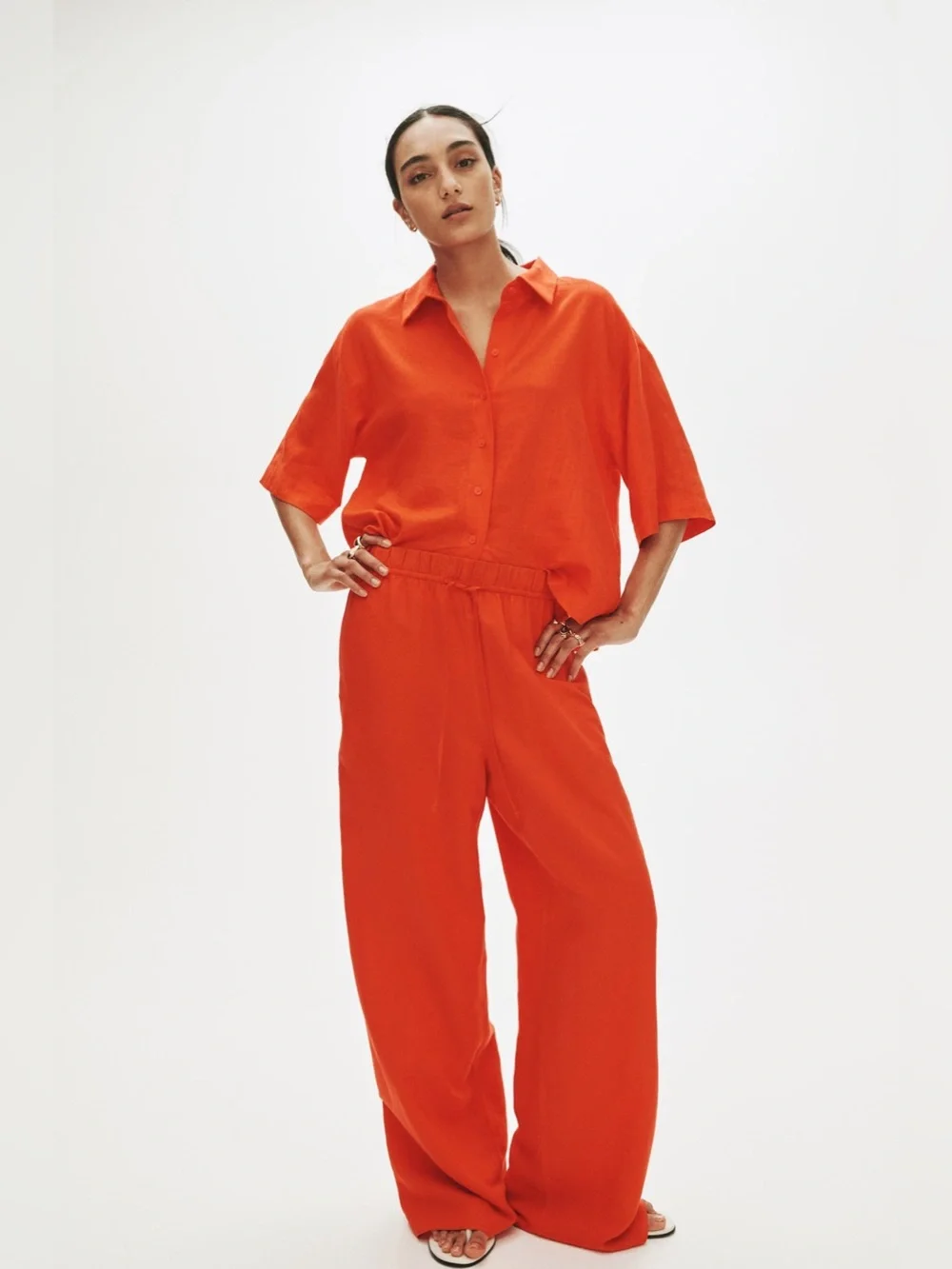 H&M linen blend pants